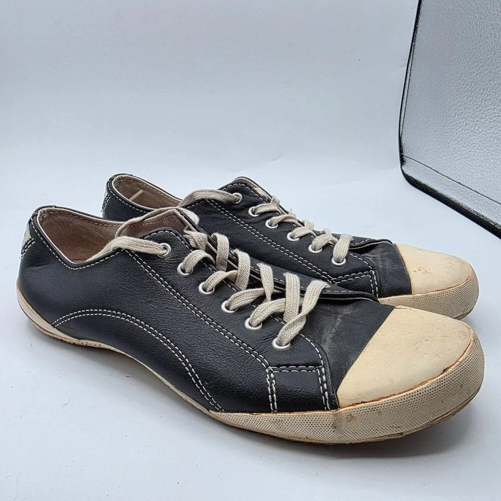 Converse All Star Deluxe Limited Edition Womens 7.5 Black Leather Flat Sneakers